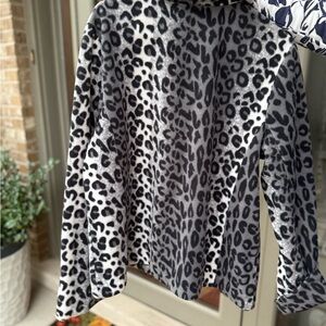 Susan Graver Black and White Animal Print Teddy Jacket